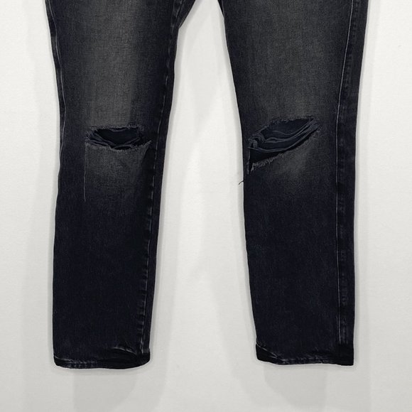 Frame Le Sylvie Slender Straight in Wilkinson Rips Wash Washed Black Jeans Sz 28 - Picture 10 of 12